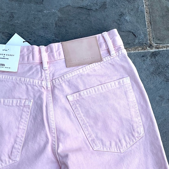 Zara The New Daddy Pink Wide Leg Jeans - Picture 10 of 11